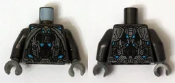 Torso Armor Robot with Blue and Light Bluish Gray Pattern / Pearl Dark Gray Arms / Dark Bluish Gray Hands