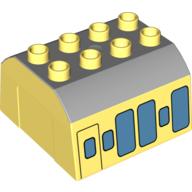 Lego Duplo Train Cab Upper Section with Carriage Print / Bright Light Yellow