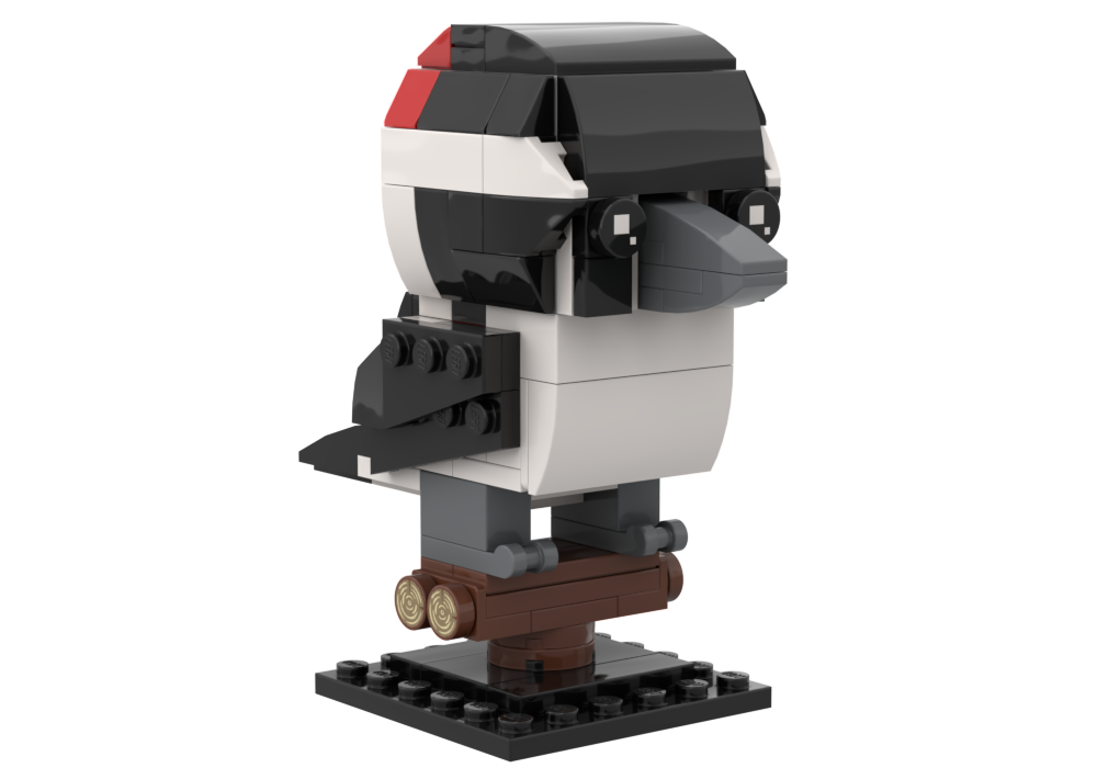 Lego Hairy Woodpecker (Male): Birdheadz