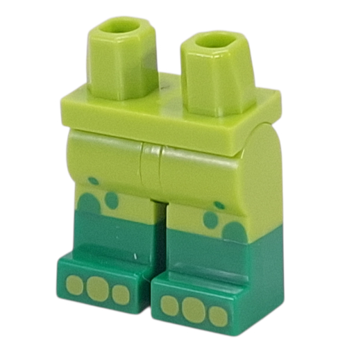 Lego Hips with Lime Legs and Green Boots Pattern with Green Bubbles, Lime Toes print / Lime