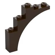 Brick Arch 1 x 5 x 4 [Continuous Bow, Raised Underside Cross Supports] / Dark Brown