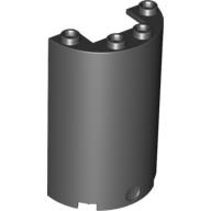 Lego Cylinder Half 2 x 4 x 5 with 1 x 2 cutout / Black
