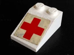 Slope 33 3 x 2 with Red Cross Pattern (Sticker) - Sets 386 / 770