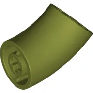 Brick Round 2 x 2 D. Tube with 45° Elbow and Axle Holes (Crossholes) at Each End [SHORT] / Olive Green