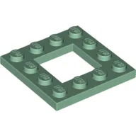 Plate Special 4 x 4 with 2 x 2 Opening / Sand Green