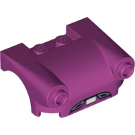Vehicle Body, Wheel Arch / Mudguard 3 x 4 with Headlights, Flat Fenders and License Plate Print / Magenta