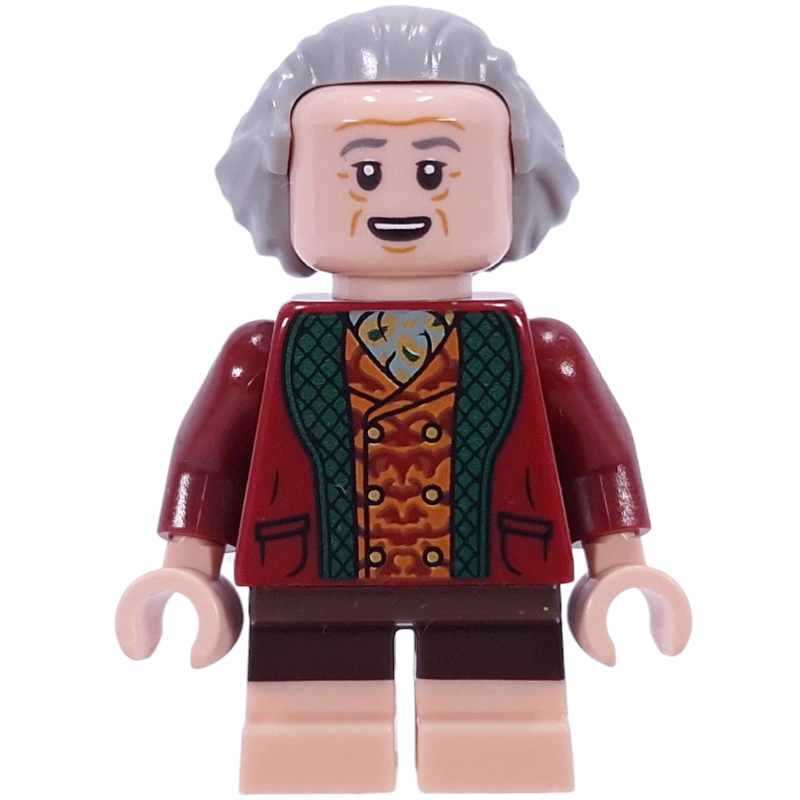 Lego Bilbo Baggins, Light Bluish Grey Hair, Dark Red Vest