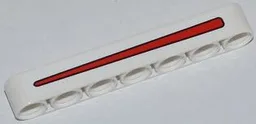 Technic, Liftarm Thick 1 x 7 with Red Line Pattern (Sticker) - Set 42011