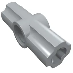 Technic Axle and Pin Connector Angled #2 - 180° / Light Bluish Gray