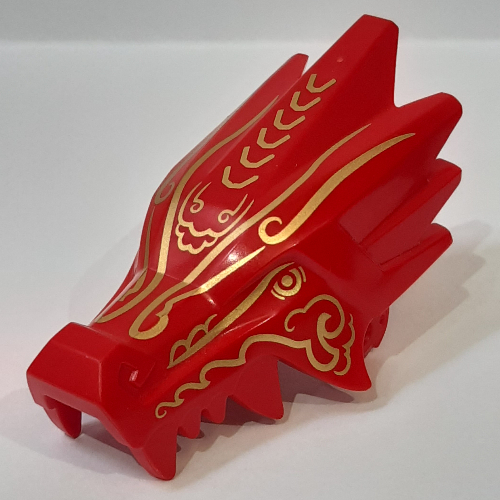 Lego Creature Body Part, Dragon Head Upper Jaw with Gold Markings print