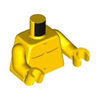 Lego Torso Bare Chest with Dark Orange Body Lines / Duck Logo Tattoo Print, Yellow Arms and Hands / Yellow