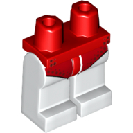 Lego Hips and White Legs with Red Swimming Trunks/Suit print / Red