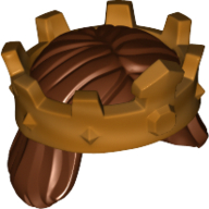 Lego Hair and Crown, Mid-Length Straight with Gold Crown Print