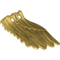 Creature Body Part, Wing 4 x 7 Left with Feathers and Handles for Clips / Pearl Gold