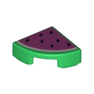 Tile Round 1 x 1 Quarter with Dark Pink Watermelon Print / Green