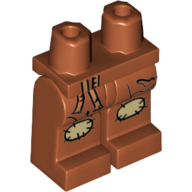 Lego Hips and Dark Orange Legs with Rope Belt Ends and Tan Knee Patches Print / Dark Orange