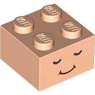 Brick 2 x 2 with Sleeping Face Print / Light Nougat