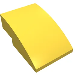 Brick Curved 3 x 2 No Studs / Yellow