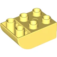 Duplo Brick 2 x 3 with Curved Bottom / Bright Light Yellow