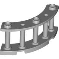 Lego Fence Spindled 4 x 4 x 2 Quarter Round with 3 Studs / Light Bluish Gray