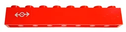 Brick 1 x 8 with Light Bluish Gray Train Logo Small Pattern Left (Sticker) - Set 7897