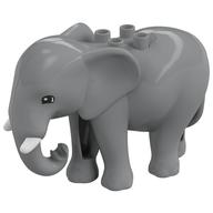 Lego Duplo Animal Elephant, Adult, Stationary Head with Molded Tusks, Semicircular Eyes / Light Bluish Gray