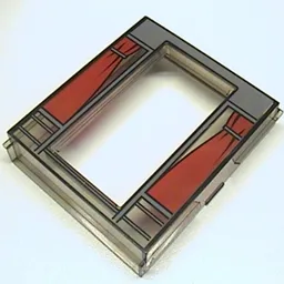 Door Frame 2 x 8 x 8 with Red Curtains Print / Trans-Brown