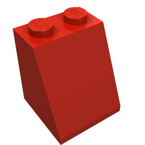 Lego Brick Sloped 65° 2 x 2 x 2 Smooth without Bottom Tube / Red