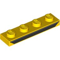 Lego Plate 1 x 4 with Black Stripe print