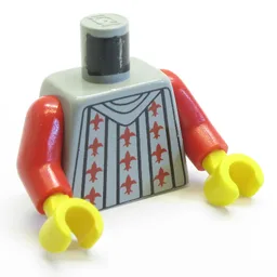 Torso, Armor, Fright Knights Fleur de Lis Print, Red Arms, Yellow Hands
