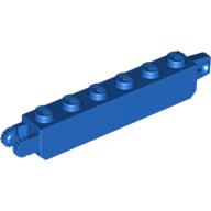 Lego Hinge Brick 1 x 6 Locking with 1 Finger Vertical End and 2 Fingers Vertical End, 9 Teeth / Blue