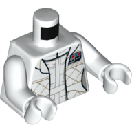 Lego Torso Checkered Jacket with White Undershirt and Belt Print (Leia), White Arms and Hands / White