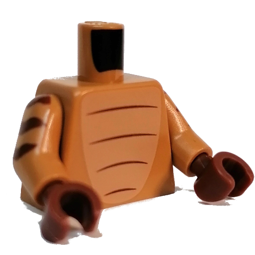 Lego Torso, Nougat Chest, Reddish Brown Markings print, Medium Nougat Arms, Reddish Brown Hands / Medium Nougat