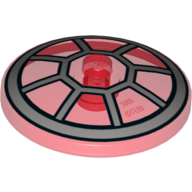 Lego Dish 4 x 4 Inverted [Radar] with TIE Fighter Cockpit Print - Solid Stud / Trans-Red