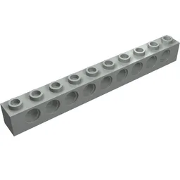Technic Brick 1 x 10 [9 Pin Holes] / Light Gray