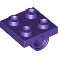 Lego Plate Special 2 x 2 with 1 Pin Hole [Split Underside Ribs] / Dark Purple