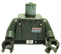 Torso SW Imperial Officer 4 (Admiral Piett) Pattern / Dark Bluish Gray Arms / Black Hands