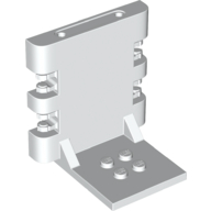 Lego Hinge Bracket 4 x 5 x 5 Locking with 2 Fingers, Two on Each Side, 7 Teeth / White
