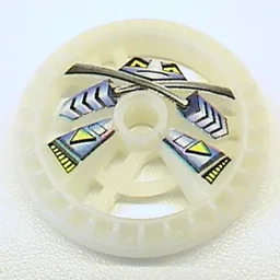 Technic Disc 5 x 5 Notched, Ninja Print / Glow In Dark Opaque