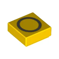 Tile 1 x 1 with letter Capital O Print / Yellow