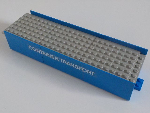 Lego Stickered Assembly 24 x 6 x 3 1/3 with White 'CONTAINER TRANSPORT' Pattern on Both Sides (Stickers) - Set 315-2