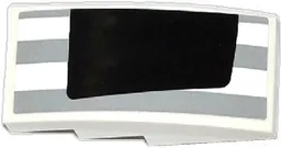 Slope, Curved 4 x 2 with Light Bluish Gray Stripes and Half Black Rear Window Pattern Model Left Side (Sticker) - Set 75912