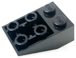 Brick Sloped Inverted 33° 3 x 2, Connections between Studs, Ovoid Bottom Pin / Black