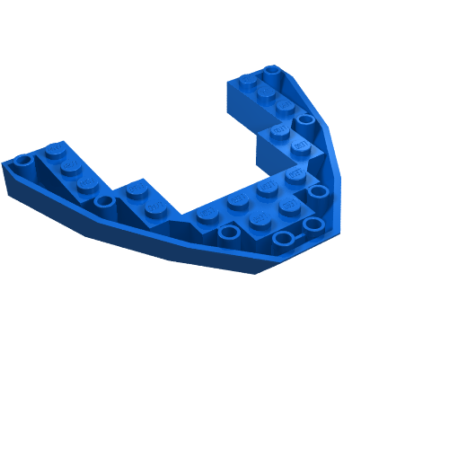 Lego Brick Wedged, Sloped Inverted 8 x 10 x 1 Boat Bow / Blue