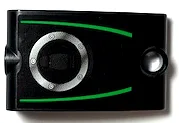 Technic, Panel Curved 2 x 5 x 3 Double Modified L-Shape Quarter Ellipse Thick with Bright Green Stripes and Gas Filler Cap Pattern (Sticker) - Set 42170