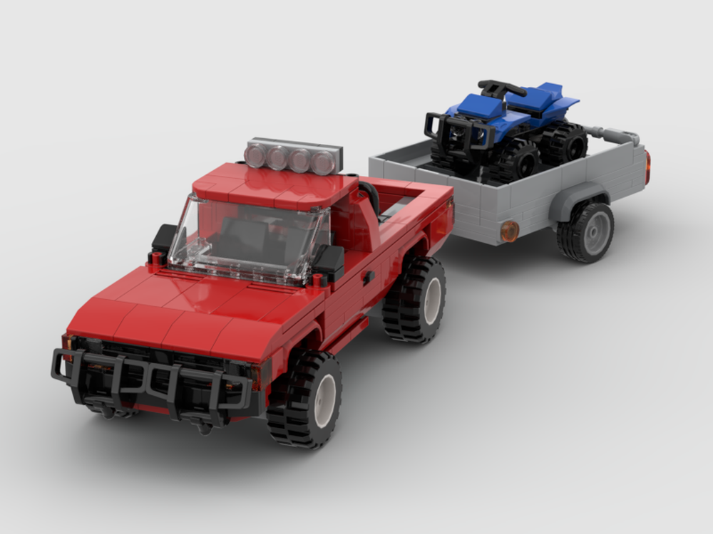 Lego 1988 Toyota Hilux with Quad Bike Trailer