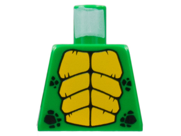 Lego Torso with Bright Light Orange Large Scales and Black Small Scales Pattern