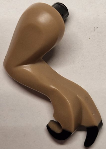 Lego Dinosaur Leg Small (Front) Tyrannosaurus rex Right with Molded Black Pin and Printed Black Claws Pattern / Dark Tan