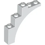 Brick Arch 1 x 5 x 4 [Continuous Bow, Raised Underside Cross Supports] / White