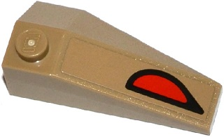 Lego Wedge 4 x 2 Triple Left with Red and Black Eye Pattern (Sticker) - Sets 70745 / 70746
